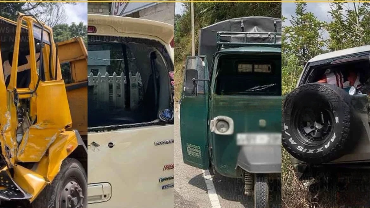 நுவரெலியா பதுளை பிரதான வீதியில் விபத்து: 4 வாகனங்கள் சேதம்!